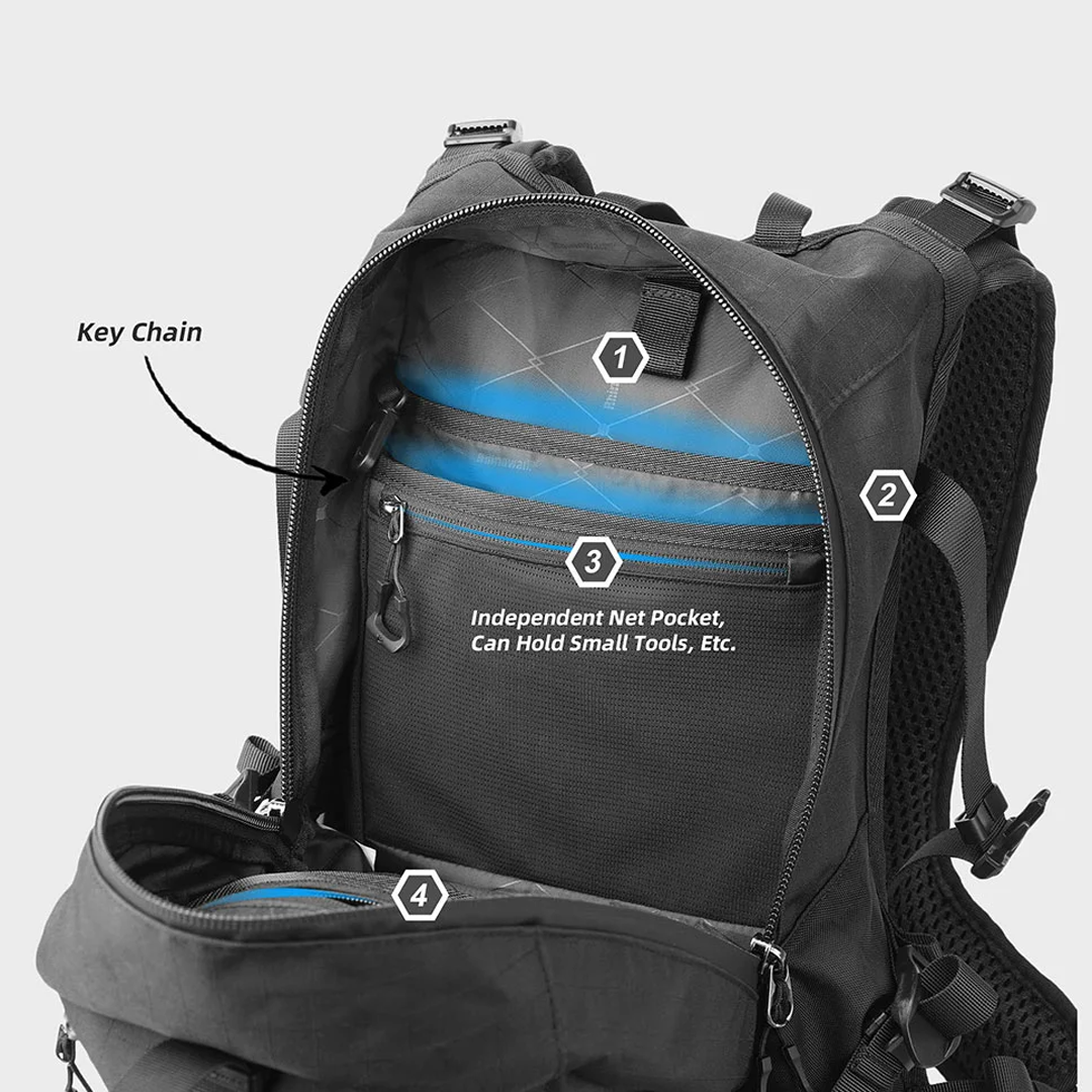 Rhinowalk MJX2005 Quick Release Magnetic Motorcycle Backpack 23L - Tas Sepeda Motor