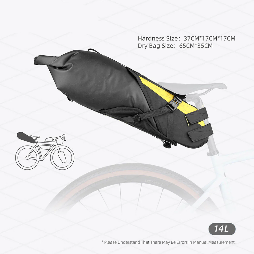Rhinowalk BHD0020 Bike Waterproof Saddle Bag 14L - Tas Sadel Sepeda - Black