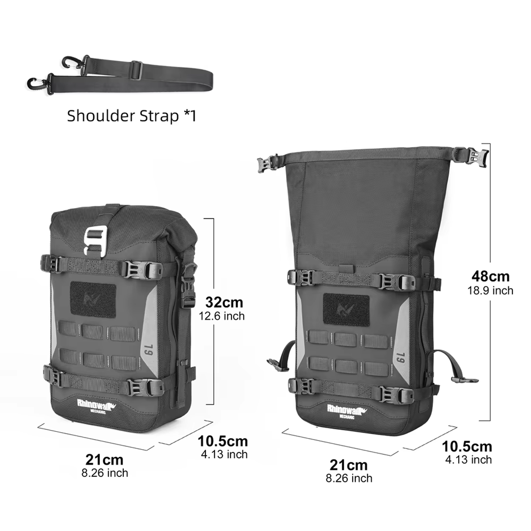 Rhinowalk MJX2001 Motorcycle Crash Bar Bag 6L - Tas Motor - BLACK