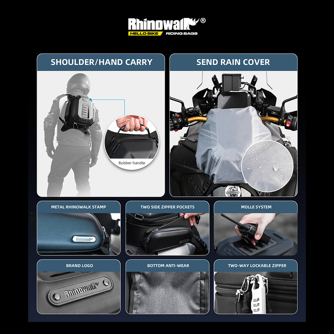 Rhinowalk MTR3001 Motorcycle Tank Bag Expandable - Tas Tangki Motor