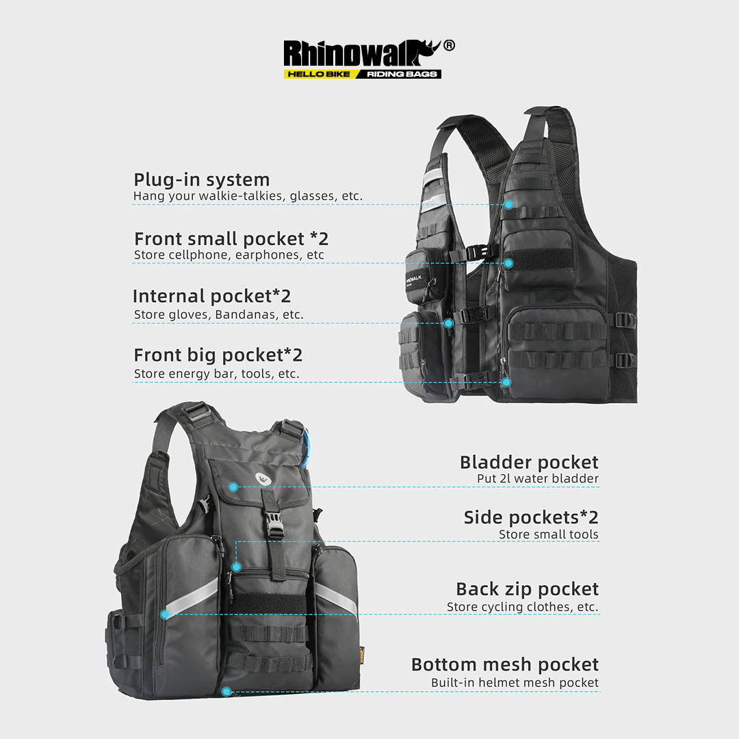 Rhinowalk M1012 Vest Motorcycle Bike Touring Fishing Jacket - Rompi