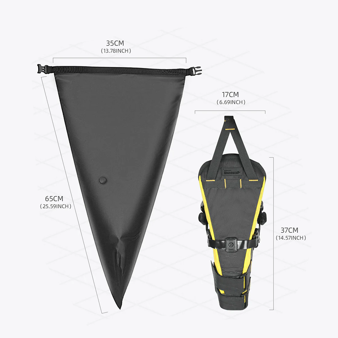 Rhinowalk BHD0020 Bike Waterproof Saddle Bag 14L - Tas Sadel Sepeda - Black