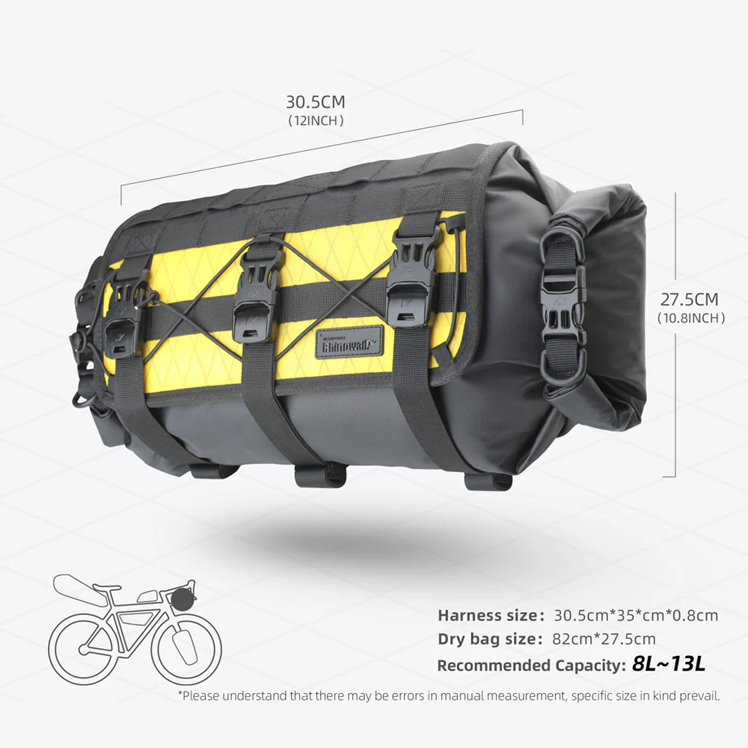 Rhinowalk BHD0011 Bike Handlebar Waterproof Bag 8L Wilderness Series - Tas Stang Sepeda - Black