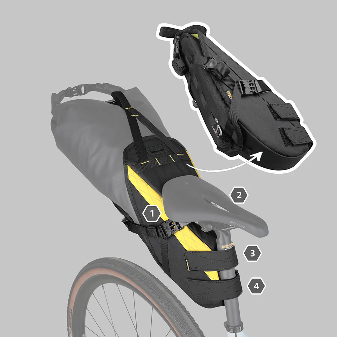 Rhinowalk BHD0020 Bike Waterproof Saddle Bag 14L - Tas Sadel Sepeda - Black