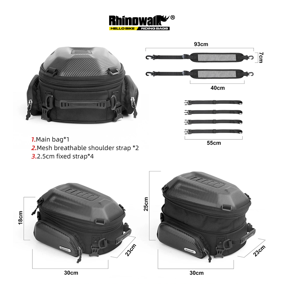 Rhinowalk MTR4001 Motorcycle Pannier 12-18L Tail Bag -Tas Sepeda Motor