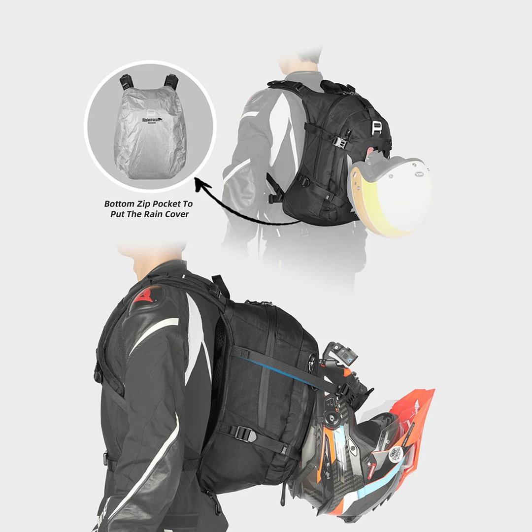 Rhinowalk MJX2005 Quick Release Magnetic Motorcycle Backpack 23L - Tas Sepeda Motor