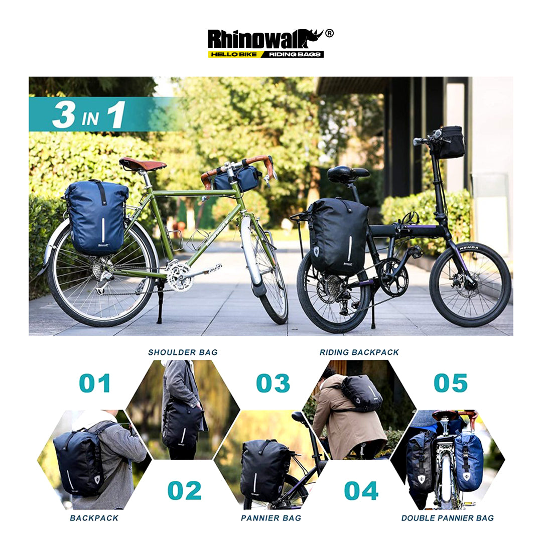 Rhinowalk X21668 Bike 20L Pannier Backpack Bag 3 in 1 - Tas Sepeda