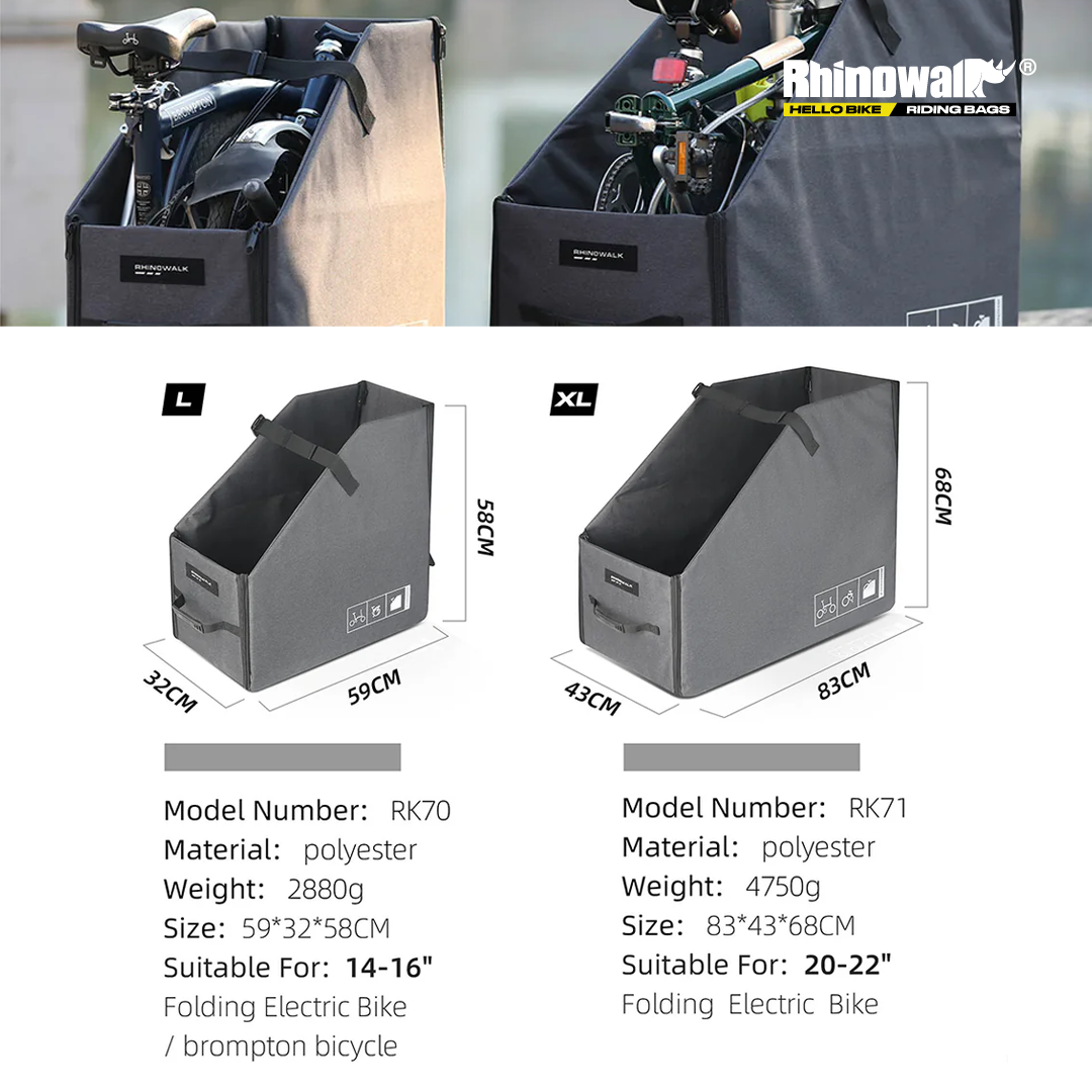 Rhinowalk RK71 Folding Bike Storage Box Fit 20-24 Inch - Storage Box Sepeda