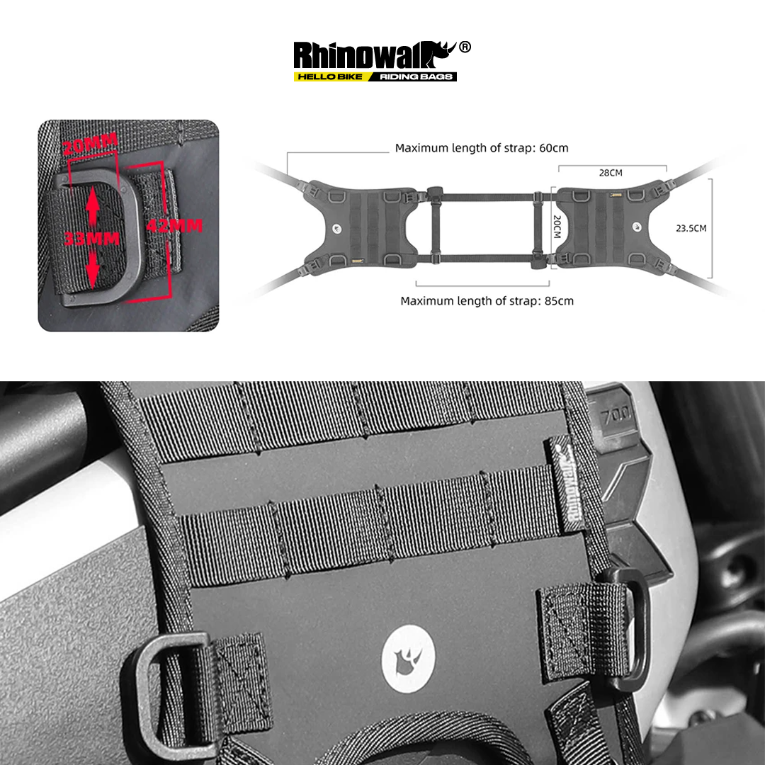 Rhinowalk MTR001B Motorcycle Tank Mounting Base Bag - Ikatan Tas Motor