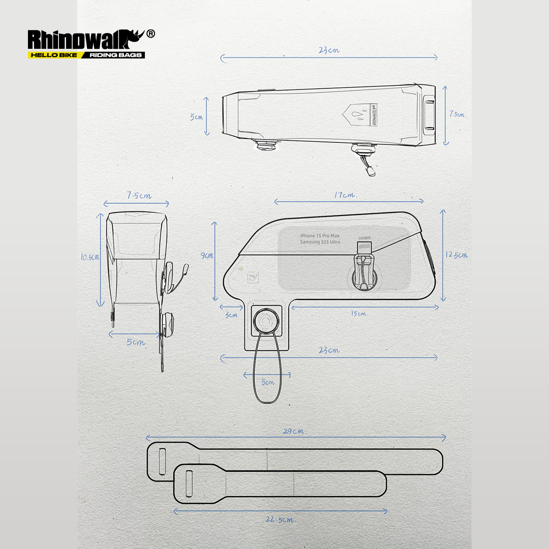 Rhinowalk K33 Waterproof Bike Front Frame Triangle Bag with Magnetic Locking - Tas Sepeda