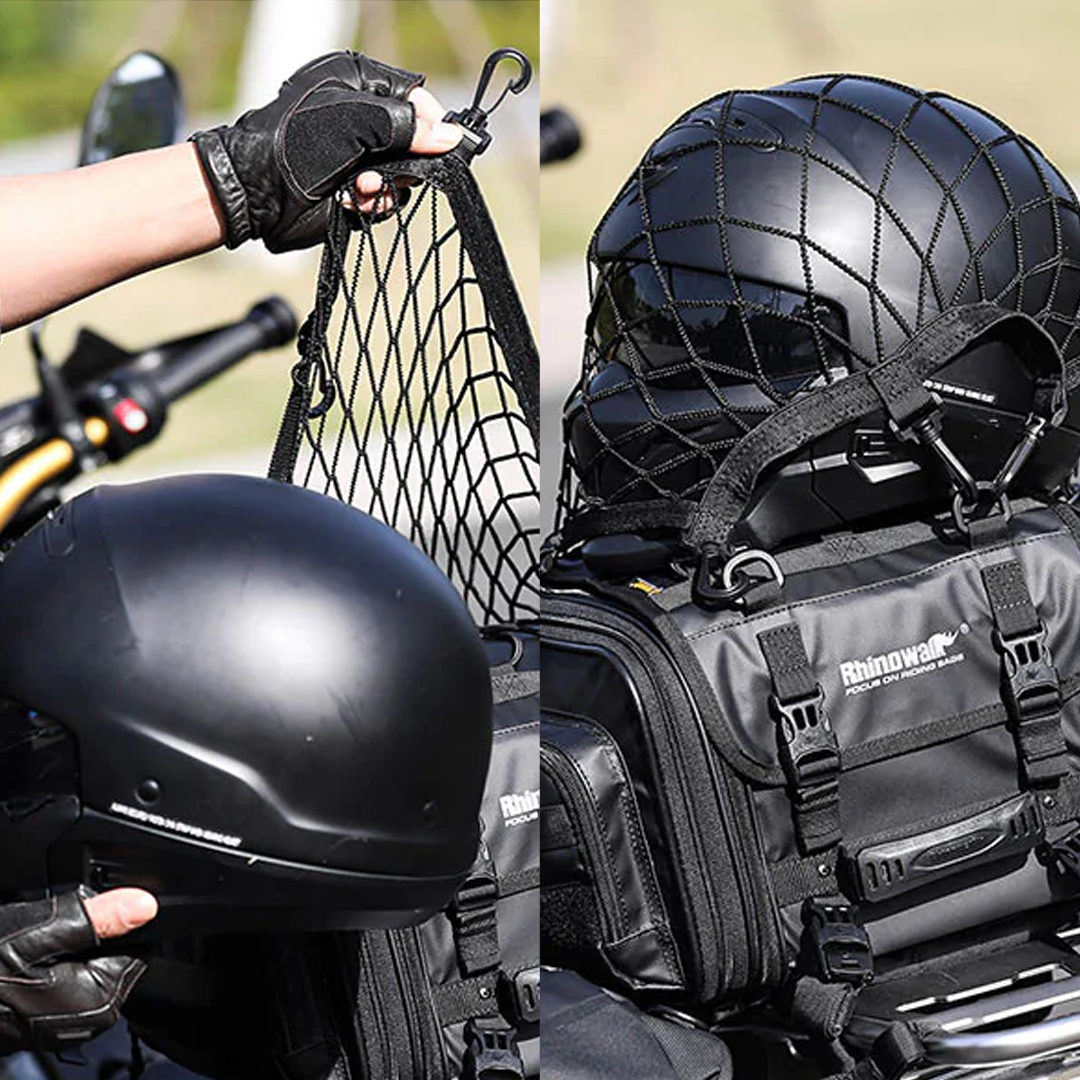 Rhinowalk MTR003A Motorcycle Helmet Holder Net Metal Hook - Jaring Helm Motor - Black
