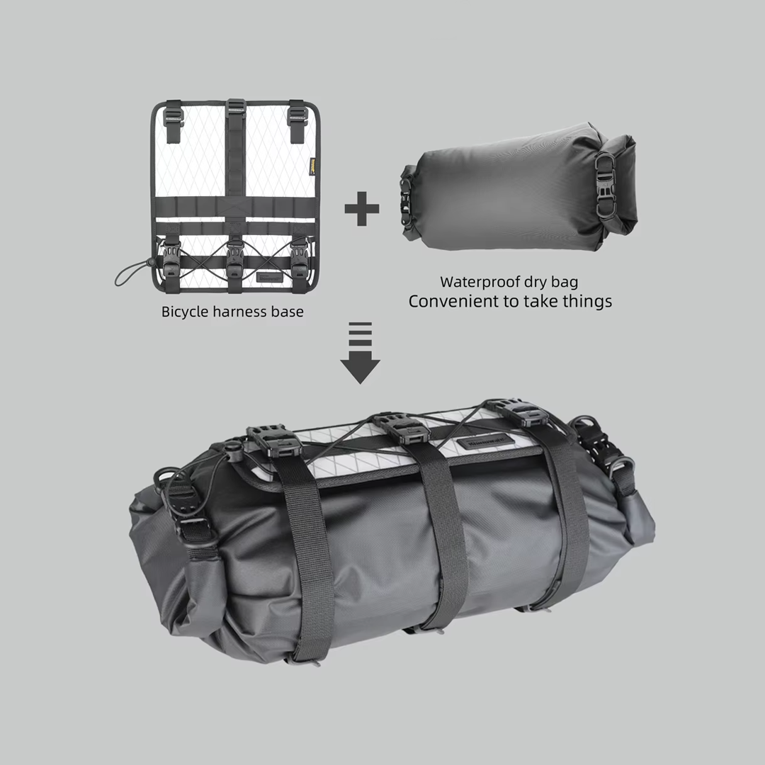 Rhinowalk BHD0011 Bike Handlebar Waterproof Bag 8L Wilderness Series - Tas Stang Sepeda - Black