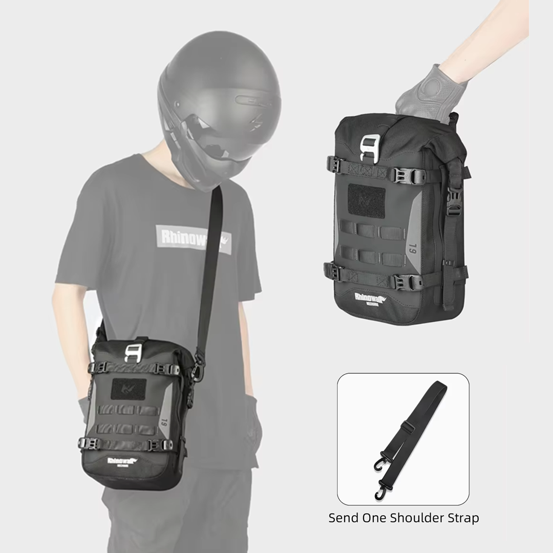 Rhinowalk MJX2001 Motorcycle Crash Bar Bag 6L - Tas Motor - BLACK