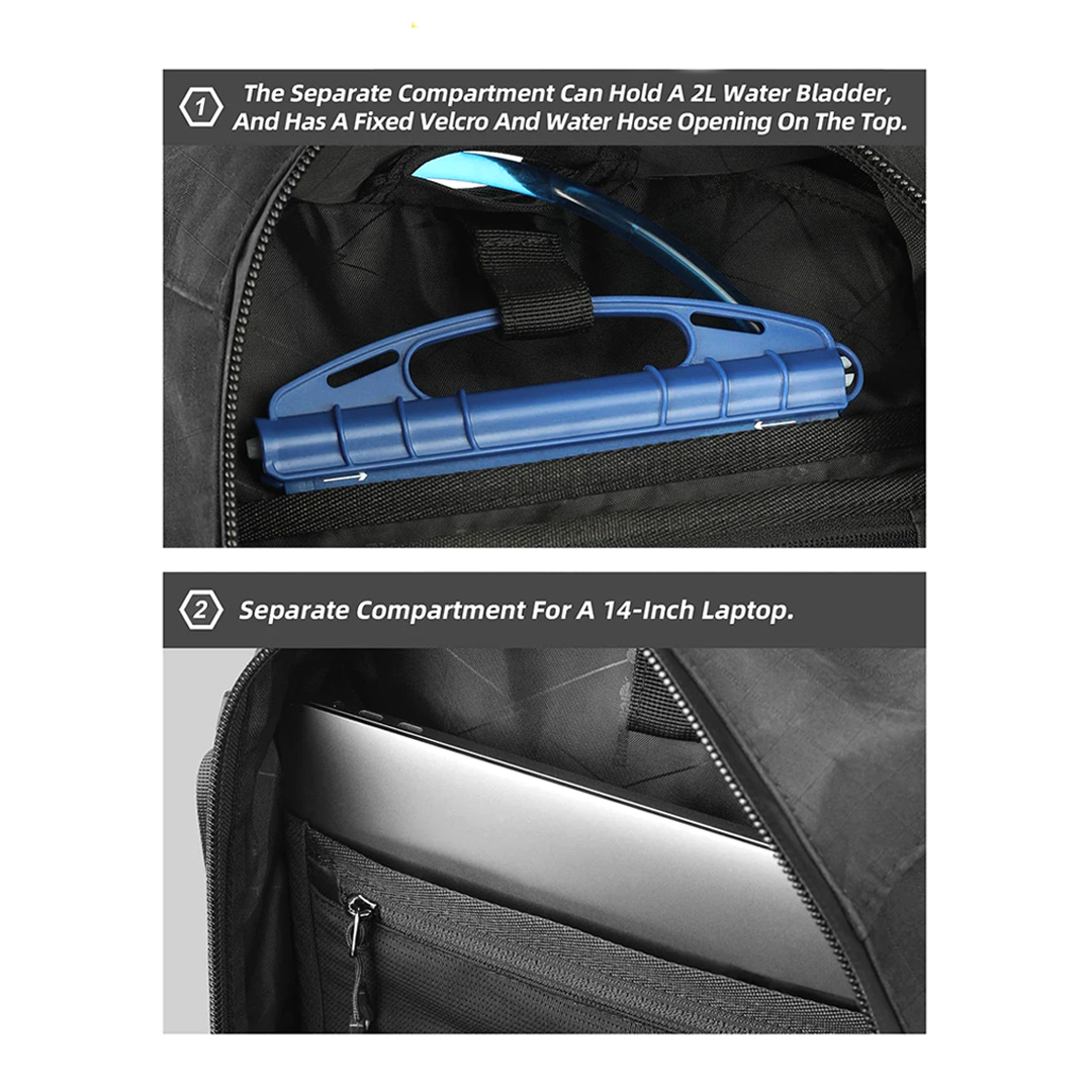 Rhinowalk MJX2005 Quick Release Magnetic Motorcycle Backpack 23L - Tas Sepeda Motor