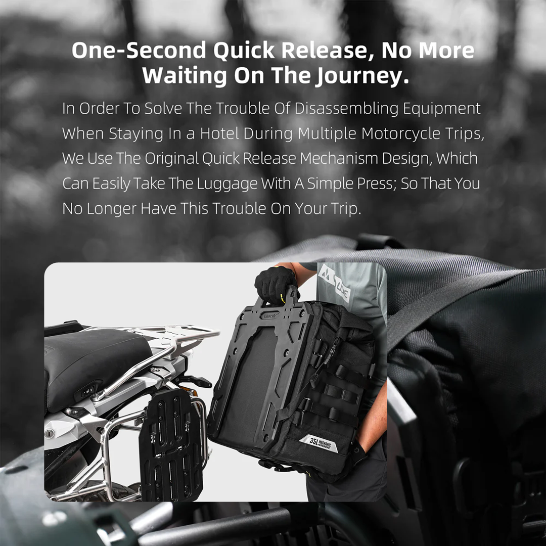Rhinowalk MJX2004 Motorcycle Pannier Travel Side Bag Quick Release 35L - Tas Motor