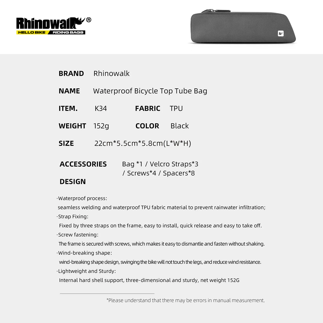 Rhinowalk K34 Waterproof Bike Front Frame Triangle Bag - Tas Sepeda