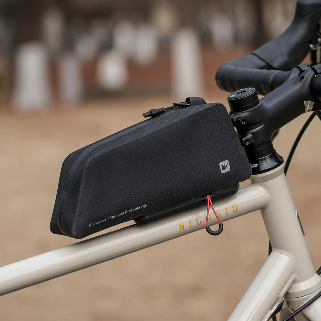 Rhinowalk BWJ0803 Waterproof Quick-Release Top Tube Bag 1L - Tas Sepeda - Black