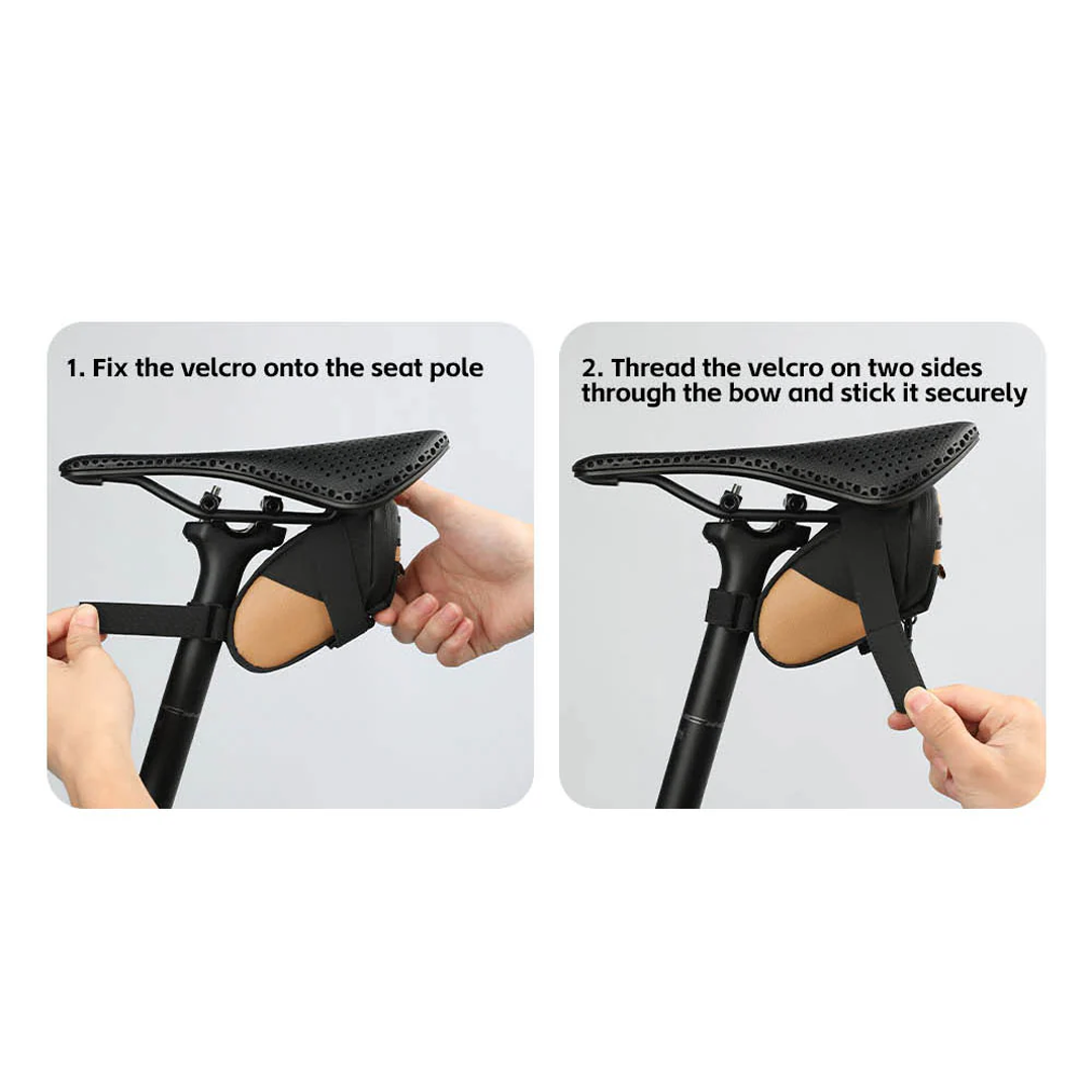 Rhinowalk BMQ0702 Bike Saddle Bag 0.4L - Tas Sadel Sepeda - BLACK