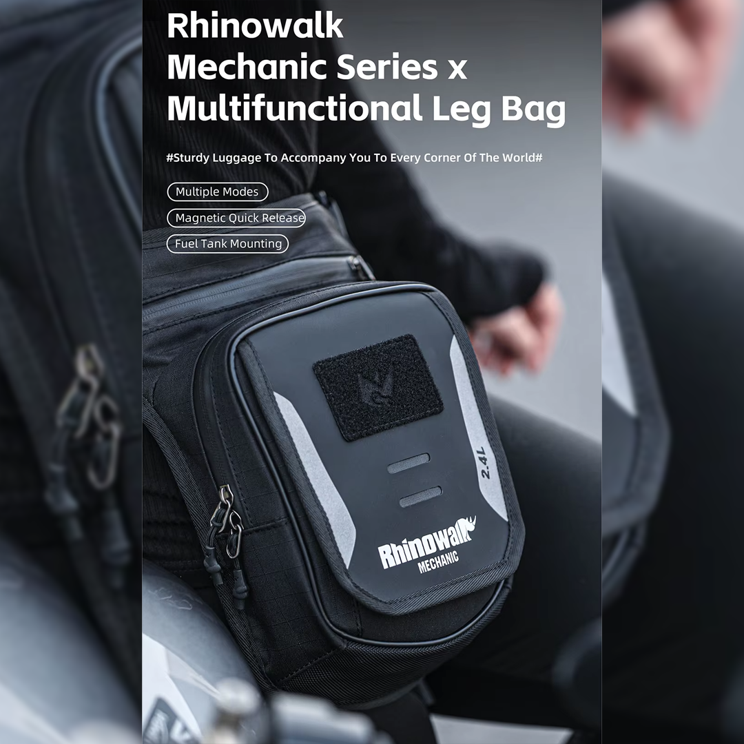 Rhinowalk MJX2008 Multifunctional Leg Bag 2.4L - Tas Multifungsi Sepeda Motor - BLACK