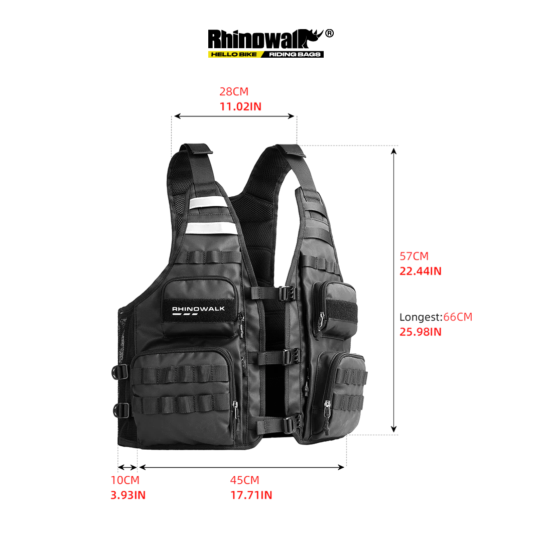 Rhinowalk M1012 Vest Motorcycle Bike Touring Fishing Jacket - Rompi