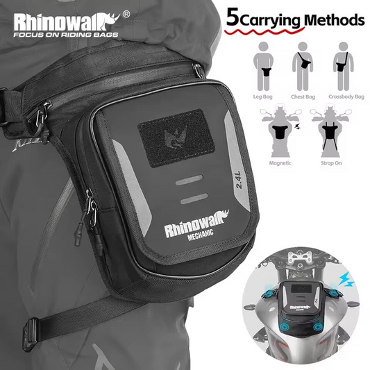 Rhinowalk MJX2008 Multifunctional Leg Bag 2.4L - Tas Multifungsi Sepeda Motor - BLACK