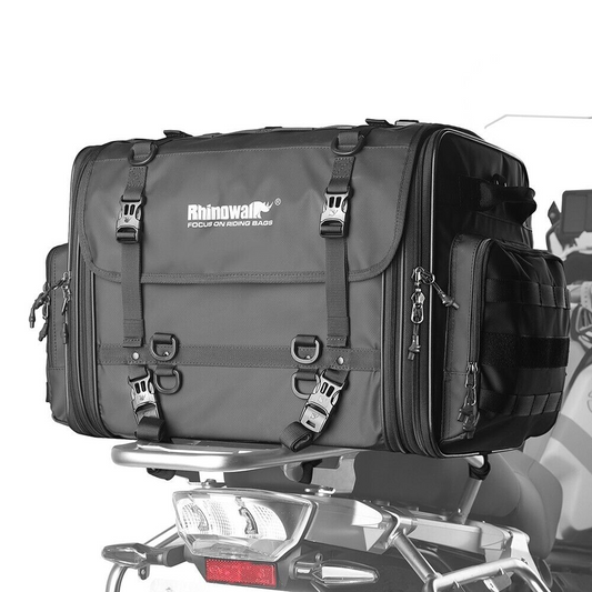 Rhinowalk MTR4080 Motorcycle Tail Seat Bag 60-80L - Tas Motor BLACK
