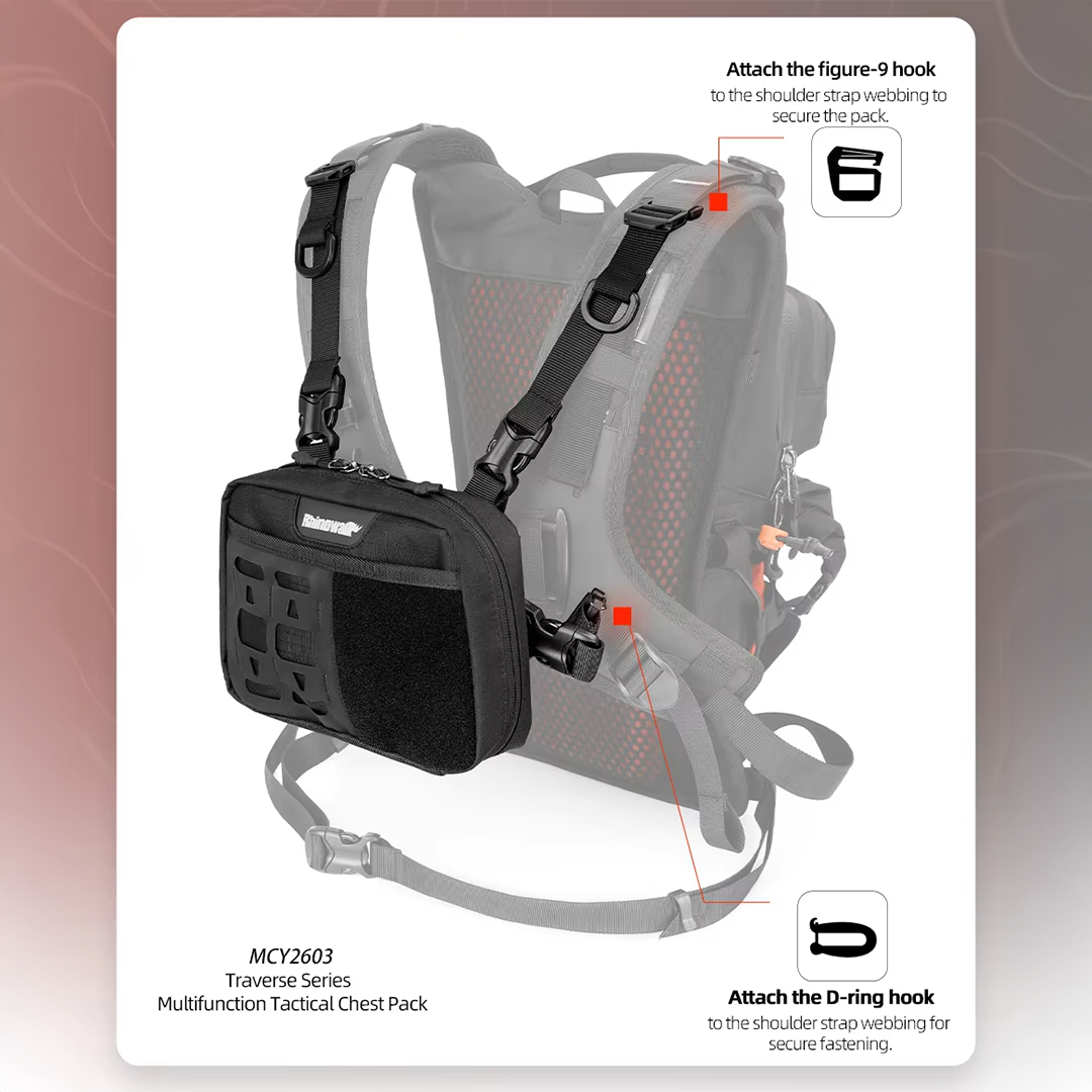 Rhinowalk MCY2603 Multifunction Tactical Chest Bag - Tas Sepeda Motor - BLACK