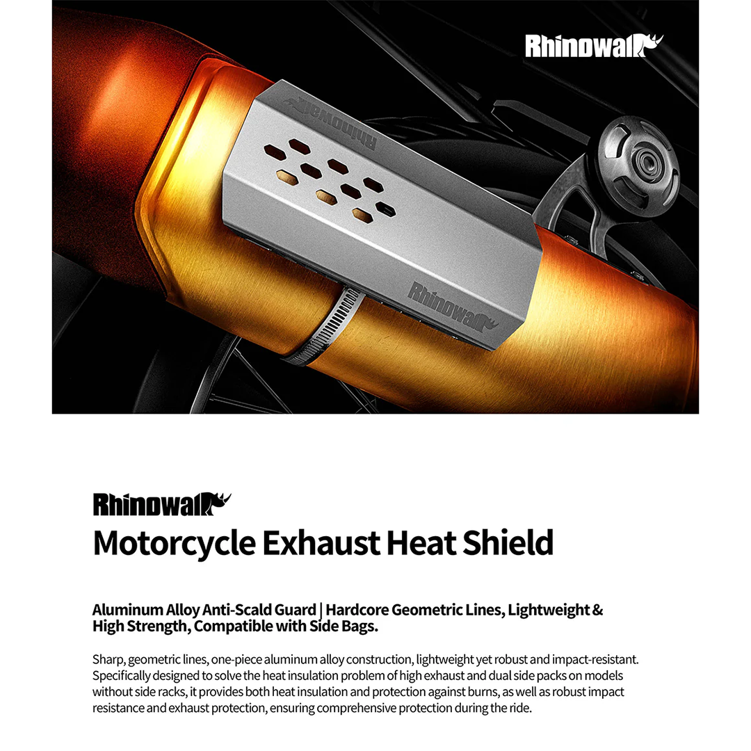 Rhinowalk MTR010 Motorcycle Exhaust Heat Shield - Pelindung Knalpot Motor - Silver