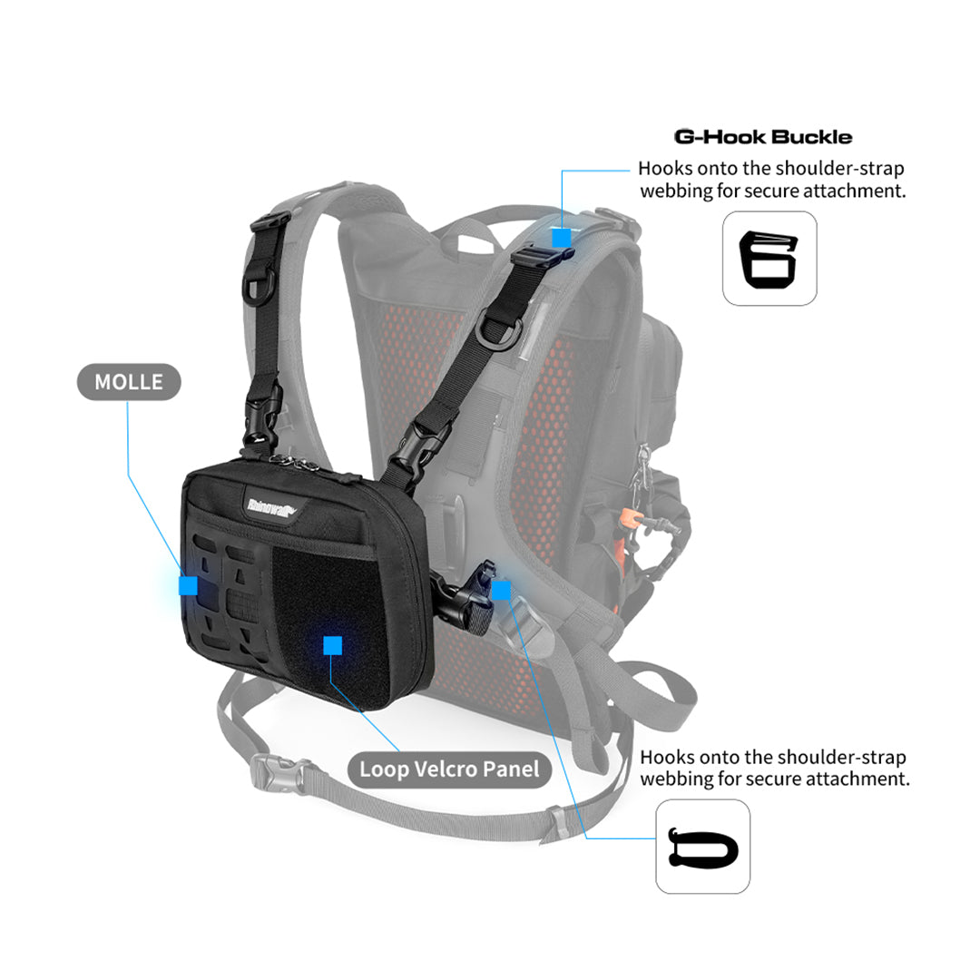 Rhinowalk MCY2603 Multifunction Tactical Chest Bag - Tas Sepeda Motor - BLACK