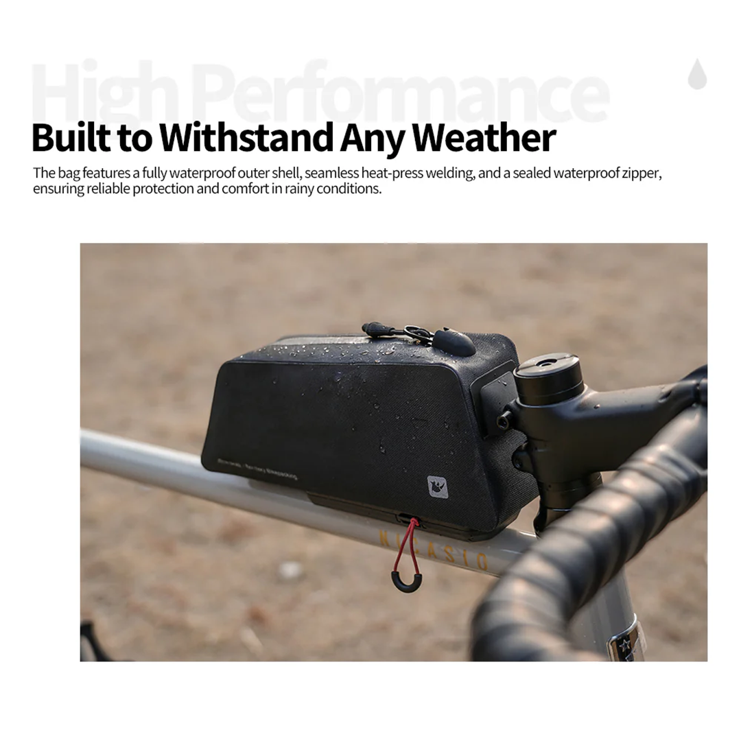 Rhinowalk BWJ0803 Waterproof Quick-Release Top Tube Bag 1L - Tas Sepeda - Black