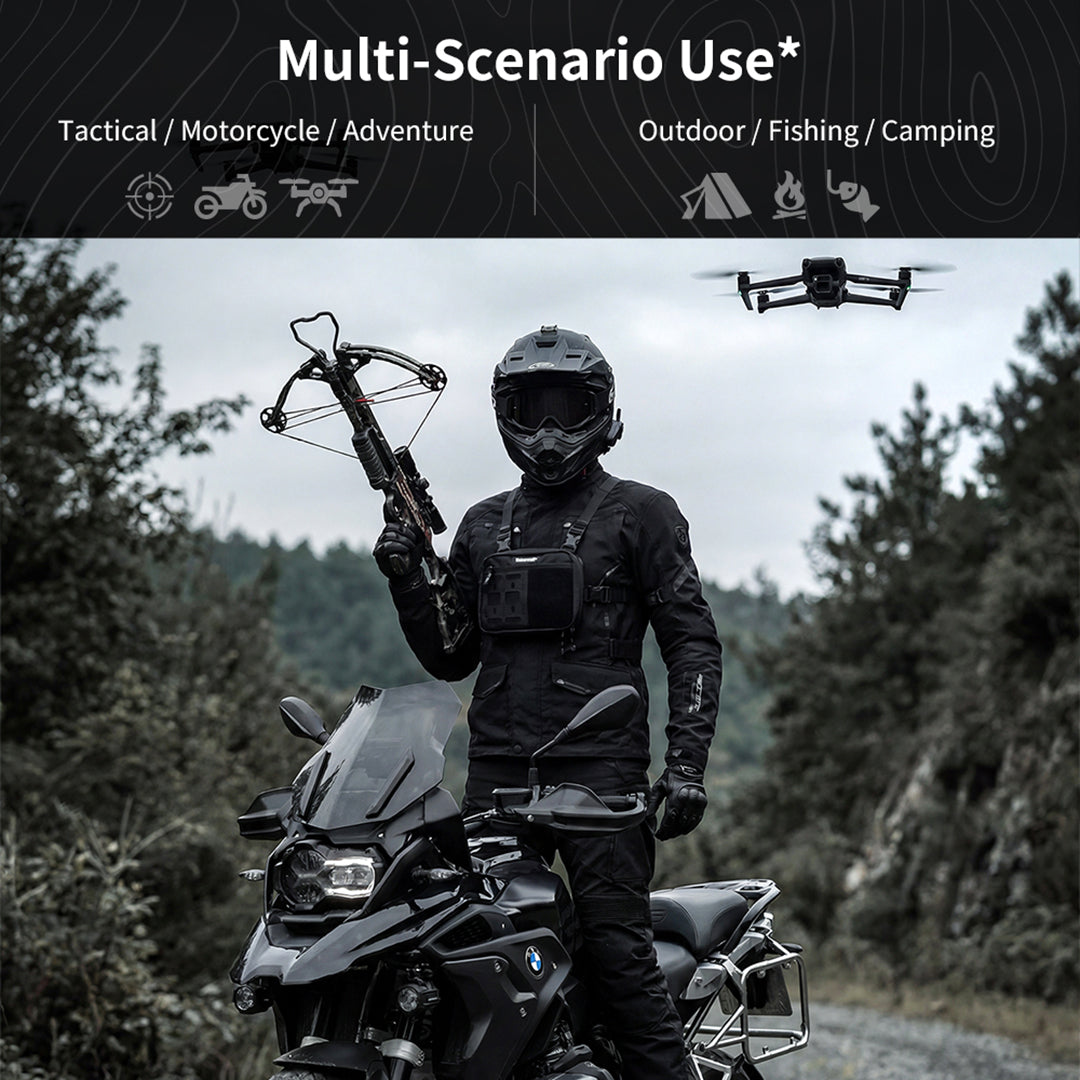 Rhinowalk MCY2603 Multifunction Tactical Chest Bag - Tas Sepeda Motor - BLACK