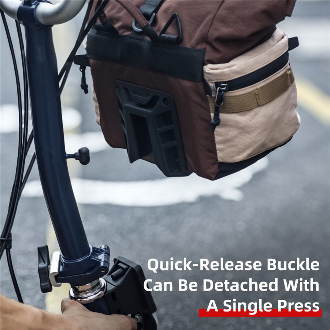 Rhinowalk BCT0208 Urban Bike Handlebar Bag 6.5L - Tas Depan Sepeda Lipat - BLACK