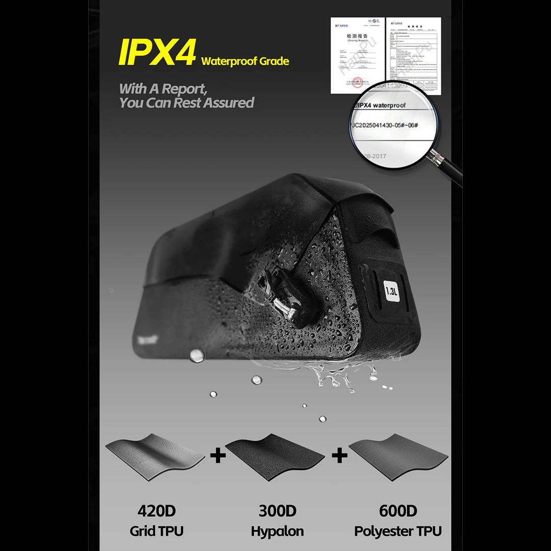 Rhinowalk BGY0055 Waterproof Magnetic Top Tube Bag 1.3L- Tas Sepeda - Black