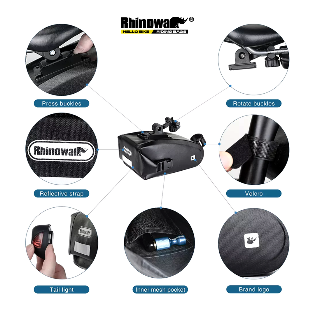 Rhinowalk X20516 Bike Waterproof Saddle Bag 1.5L - Tas Sadel Sepeda