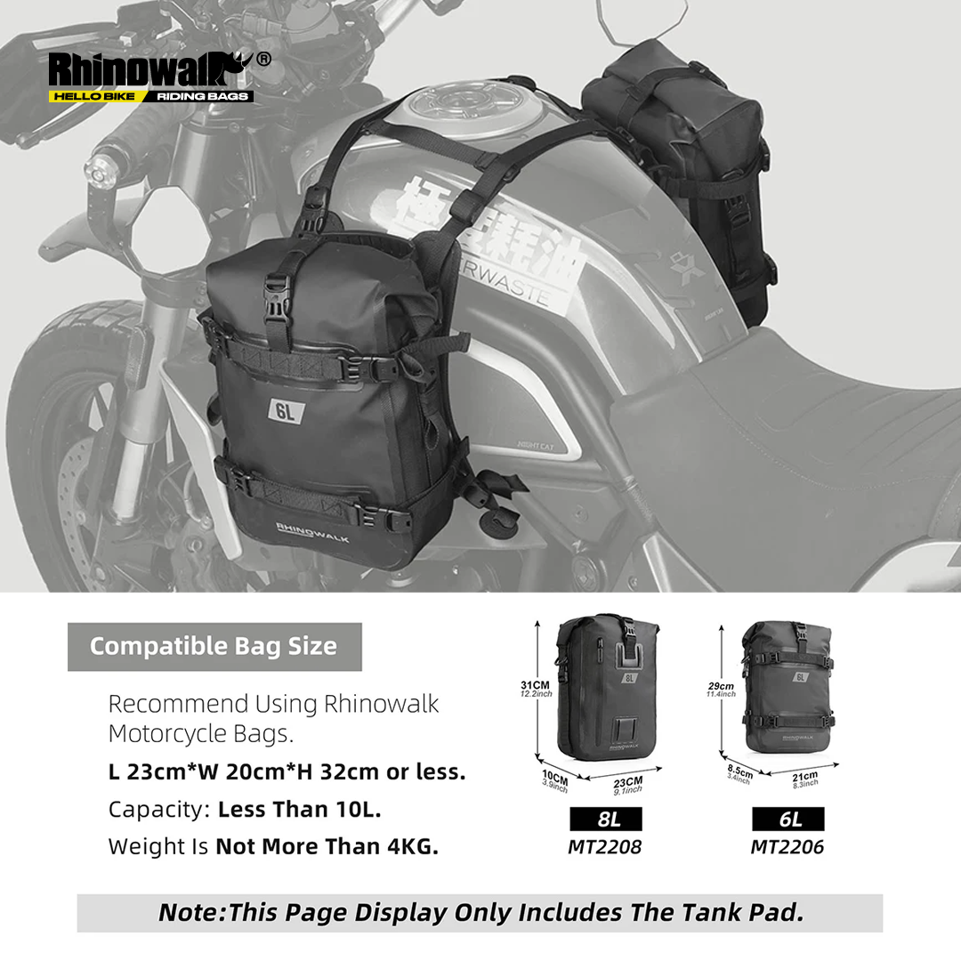 Rhinowalk MTR001B Motorcycle Tank Mounting Base Bag - Ikatan Tas Motor
