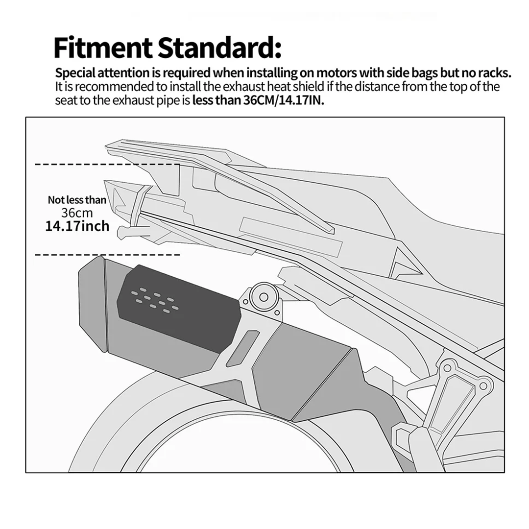 Rhinowalk MTR010 Motorcycle Exhaust Heat Shield - Pelindung Knalpot Motor - Silver