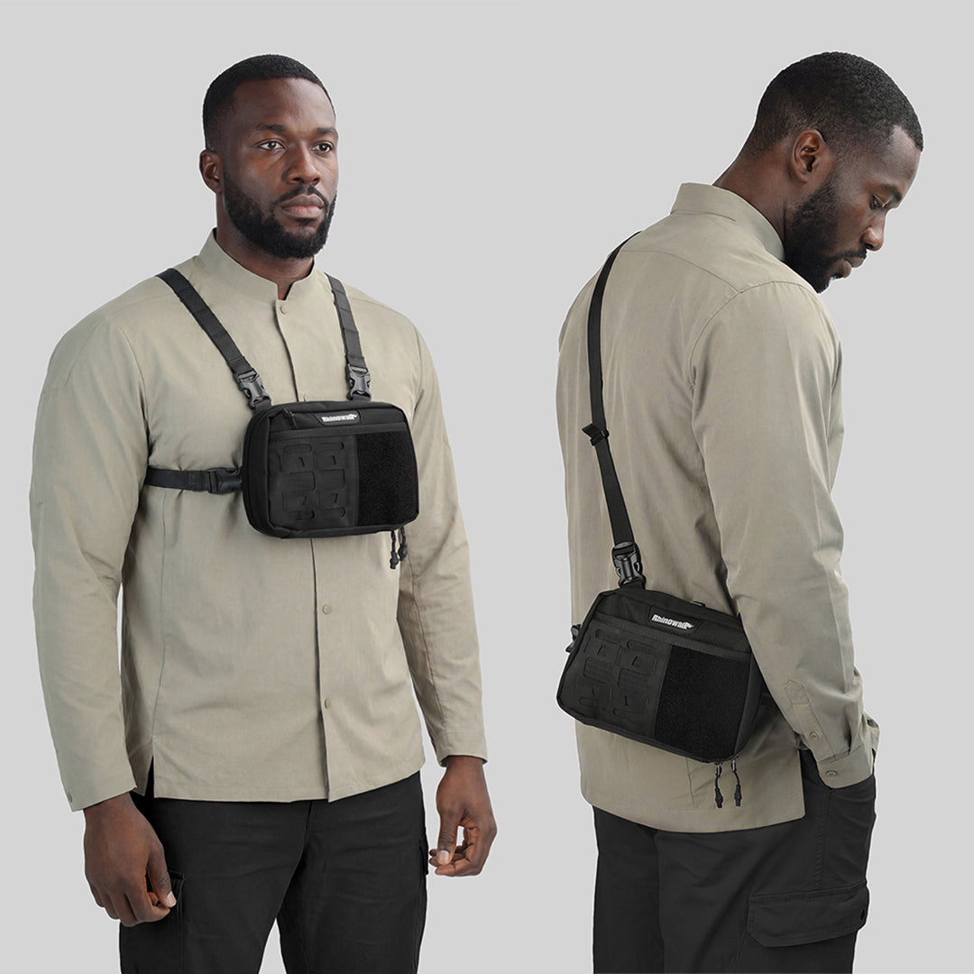 Rhinowalk MCY2603 Multifunction Tactical Chest Bag - Tas Sepeda Motor - BLACK