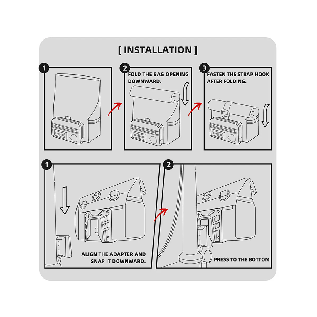 Rhinowalk BCT0201 COSMOPOLIS Urban Bike Handlebar Bag 4L - Tas Depan Sepeda - BLACK