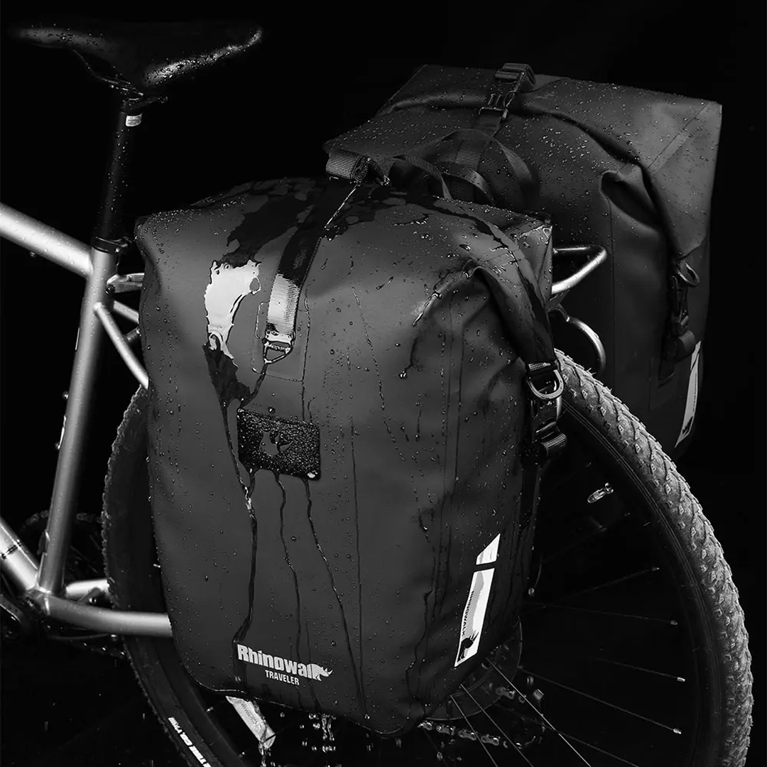 Rhinowalk BLX0604 Waterproof TPU Bicycle Pannier Bag 25L - Tas Sepeda - BLACK