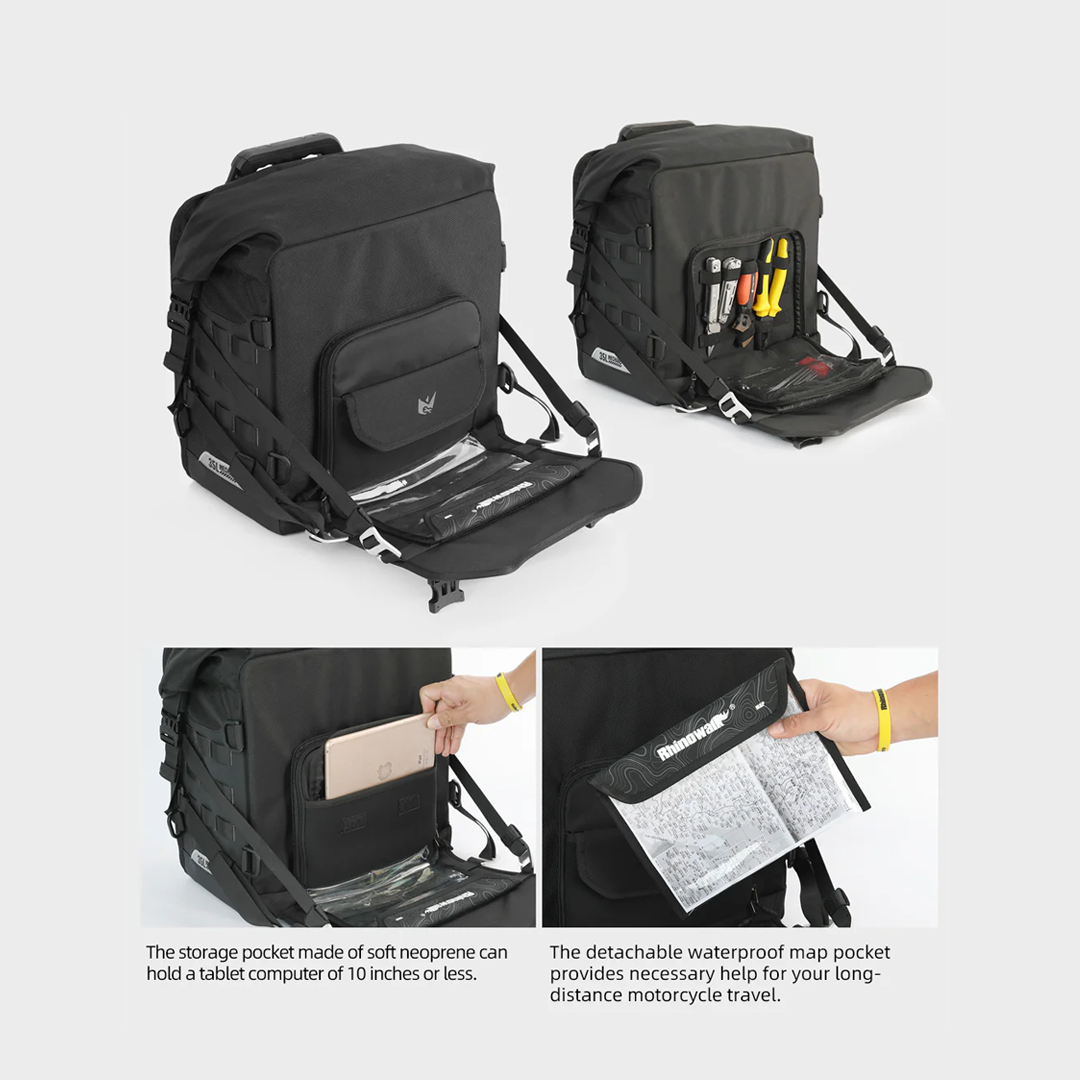 Rhinowalk MJX2004 Motorcycle Pannier Travel Side Bag Quick Release 35L - Tas Motor