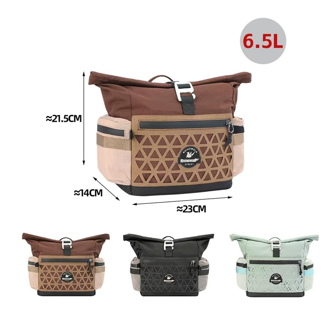 Rhinowalk BCT0208 Urban Bike Handlebar Bag 6.5L - Tas Depan Sepeda Lipat - BLACK