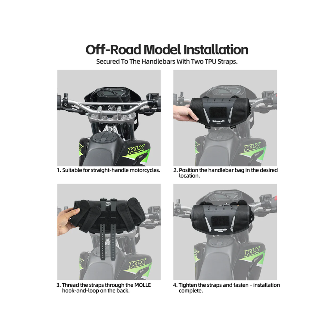 Rhinowalk MJX2010 Motorcycle Mechanic Series X Handlebar Bag 2L - Tas Motor - BLACK