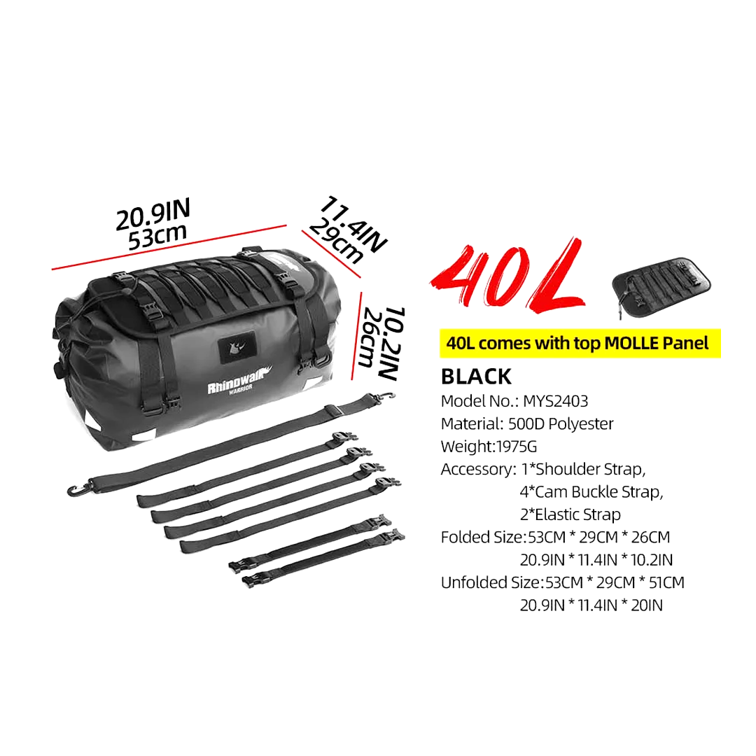Rhinowalk MYS2405 Waterproof Motorcycle Dry Duffle Bag 60L - Tas Sepeda Motor
