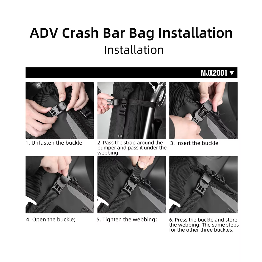 Rhinowalk MJX2001 Motorcycle Crash Bar Bag 6L - Tas Motor - BLACK