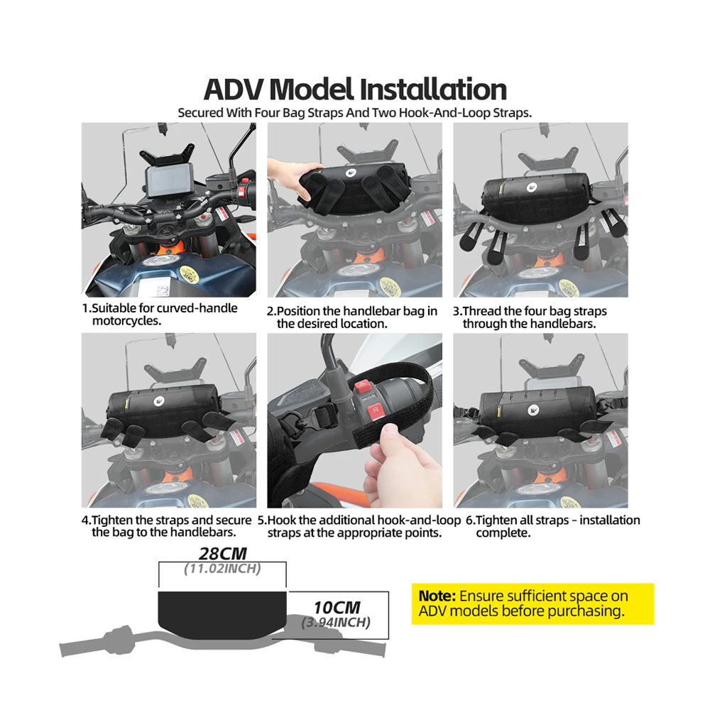 Rhinowalk MJX2010 Motorcycle Mechanic Series X Handlebar Bag 2L - Tas Motor - BLACK