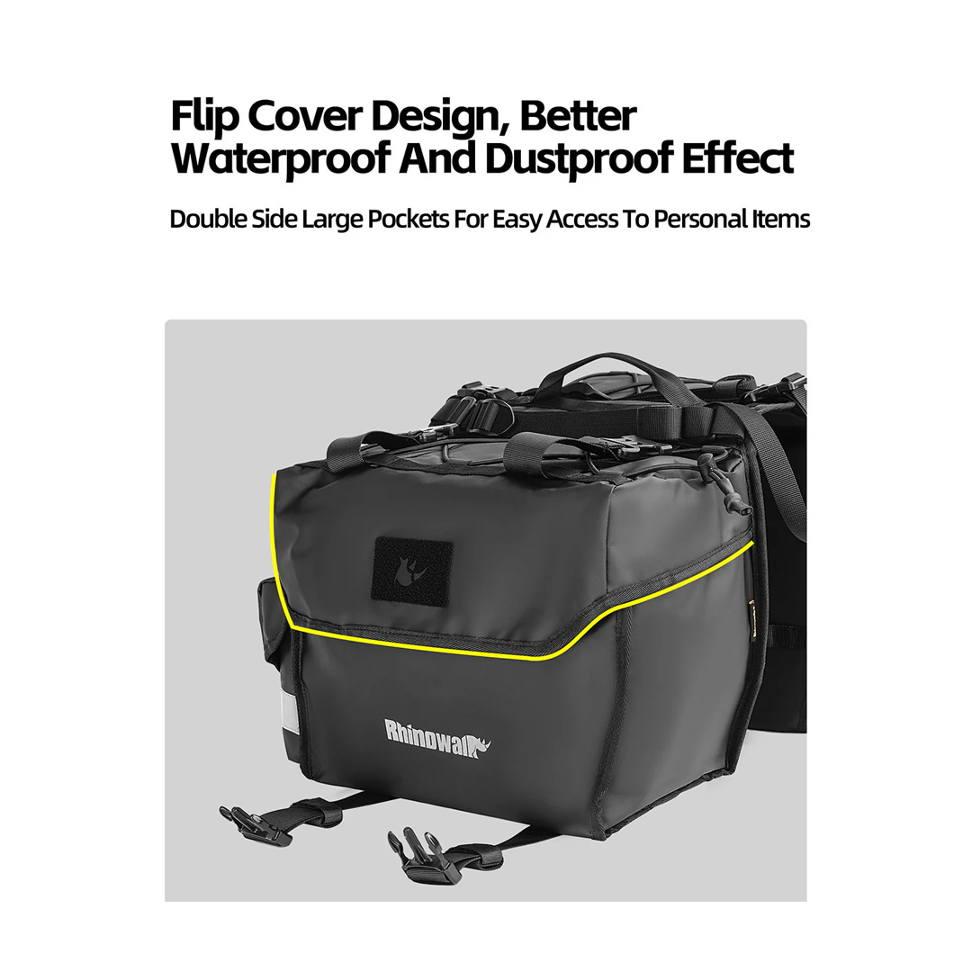 Rhinowalk BPB0902 Bike 40L Double Pannier Backpack Bag - Tas Sepeda - BLACK
