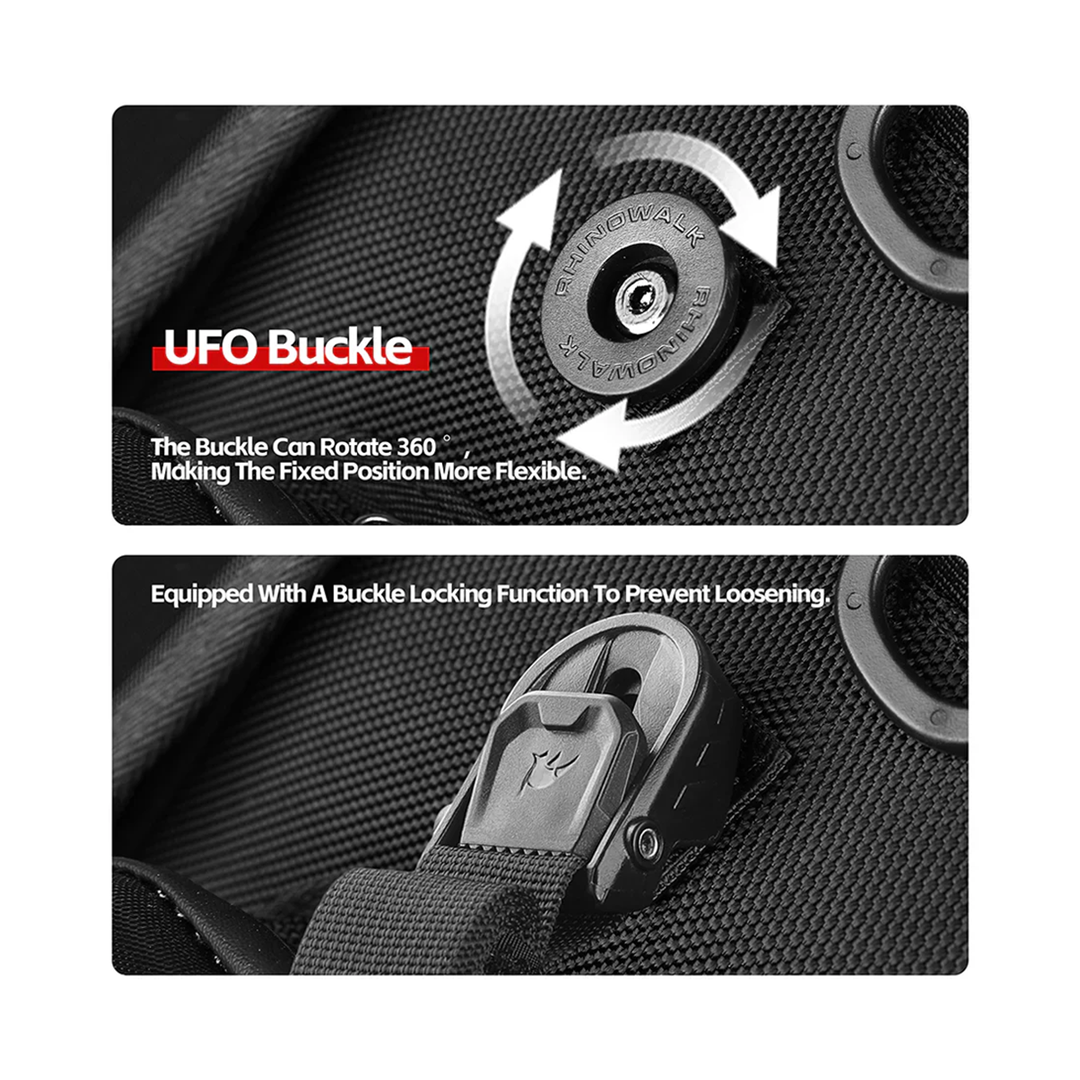 Rhinowalk MFT2310 Motorcycle ABS Hard Shell Tail Bag Expandable 23-35L -Tas Sepeda Motor - BLACK