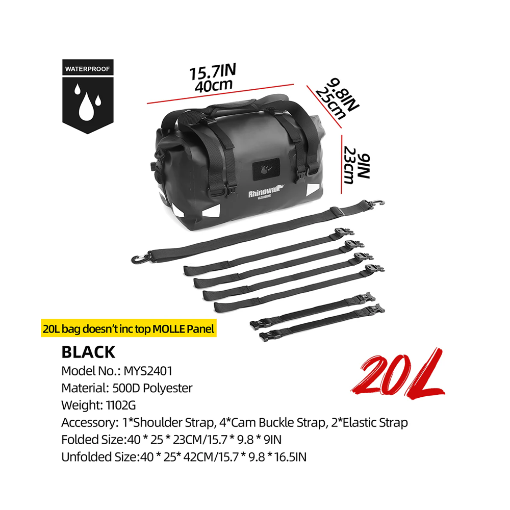 Rhinowalk MYS2401 Waterproof Motorcycle Dry Duffle Bag 20L - Tas Sepeda Motor