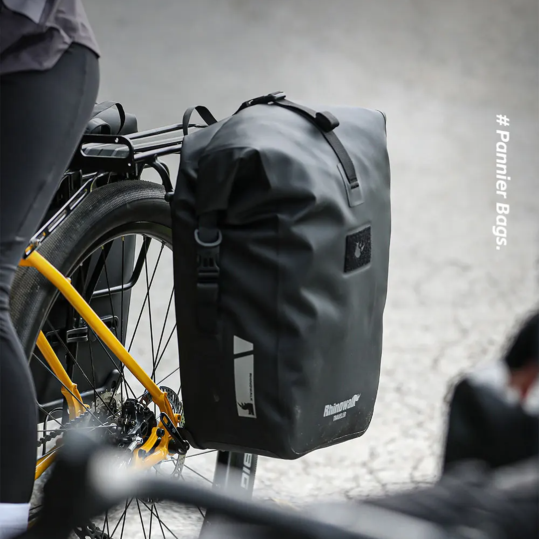 Rhinowalk BLX0604 Waterproof TPU Bicycle Pannier Bag 25L - Tas Sepeda - BLACK