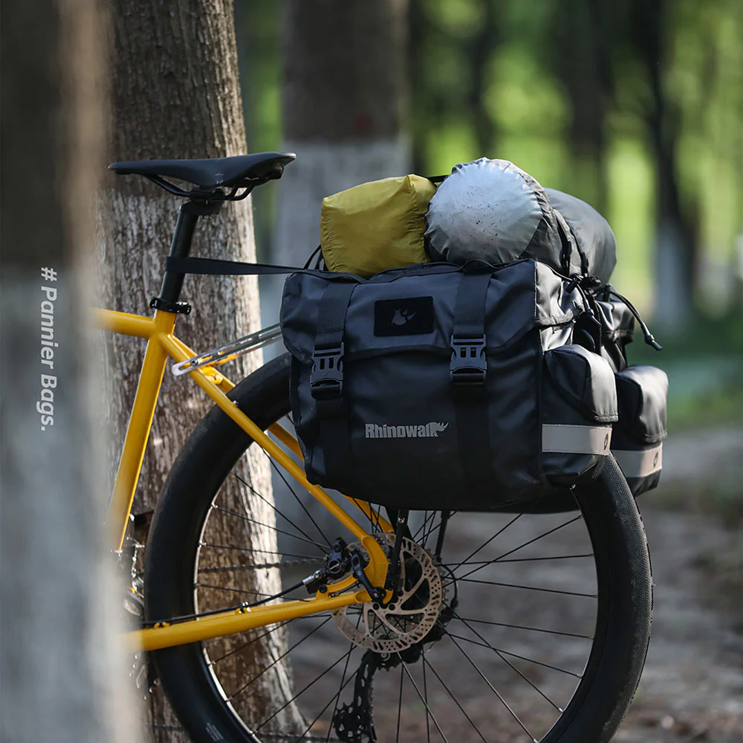 Rhinowalk BPB0902 Bike 40L Double Pannier Backpack Bag - Tas Sepeda - BLACK